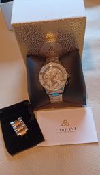 Code Eve Galya zilveren horloge, Handtassen en Accessoires, Nieuw, Met strass, Overige merken, Staal
