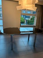 Tafel met chroom onderstel gratis op te halen., Ophalen, Gebruikt, Glas, Vijf personen of meer