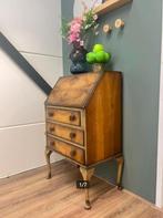 Vintage houten secretaire met lades en opbergvakken, Ophalen, Zo goed als nieuw, Vintage