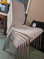 8 Witte Houten Stoelen met Chrome Poten, Huis en Inrichting, Stoelen, Ophalen