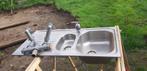 evier en inox, Ophalen, Gebruikt, Inox, Kraan