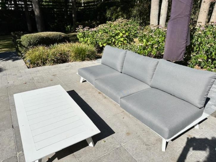 tuinstel / lounge-set, Tuin en Terras, Tuinsets en Loungesets, Zo goed als nieuw, Loungeset, Aluminium, 6 zitplaatsen, Bank, Bijzettafel