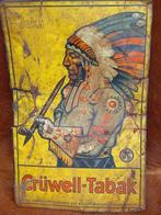 panneau d'affichage en métal rare Grüwell-Tabak vers 1950, Collections, Utilisé, Enlèvement ou Envoi, Panneau publicitaire