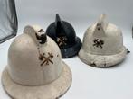 Drie oude brandweerhelmen, Verzamelen, Militaria | Algemeen, Ophalen of Verzenden