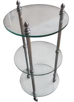 vintage chromé bijzettafeltje, Ophalen, Retrohouse@telenet.be, Minder dan 55 cm, Rond