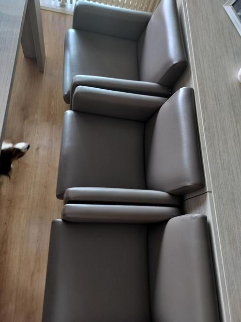 6 lederen zetels op wieltjes Diva als nieuw, Huis en Inrichting, Fauteuils, Zo goed als nieuw, Leer, 50 tot 75 cm, Minder dan 75 cm