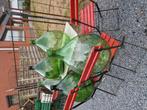 vintage grijs tafel+4 pl-stoelen ro €125, Tuin en Terras, Ophalen, Gebruikt