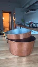 2Casseroles en cuivre,2 sauts en cuivre et un plateau., Enlèvement, Comme neuf