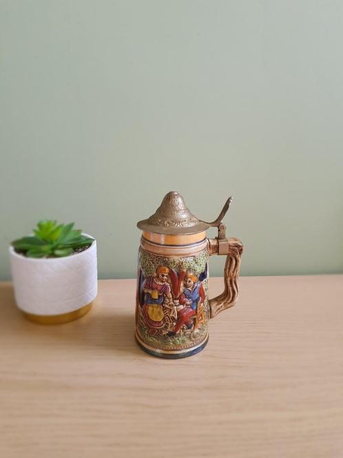 Chope grès céramique avec couvercle étain, Antiquités & Art, Antiquités | Céramique & Poterie, Enlèvement ou Envoi