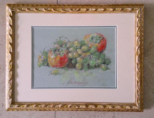 Stilleven met appels en druiven ca.1950 - van Donselaar, Antiek en Kunst, Kunst | Schilderijen | Klassiek, Ophalen of Verzenden