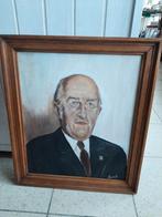 Portrait ancien sur toile Cadre en bois