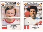 Panini / Espana 82 / Peru - Polen / 2 stickers, Verzamelen, Zo goed als nieuw, Poster, Plaatje of Sticker, Verzenden