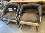 Buisstoelen vintage chroom, Huis en Inrichting, Ophalen, Kunststof, Gebruikt, Zwart