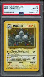 Magneton Holo PSA 8 - 9/102 - Base Set 1999, Hobby en Vrije tijd, Verzamelkaartspellen | Pokémon, Verzenden, Zo goed als nieuw