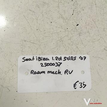 Seat Ibiza 1.2 D 5drs 2007 Wagennr 2500037 Raammechanisme  R beschikbaar voor biedingen