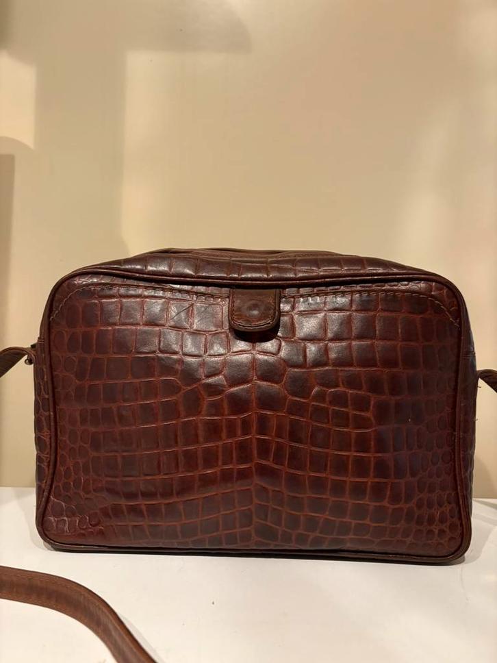 CW MARIANELLI Made in Italy vintage croco tas, Handtassen en Accessoires, Tassen | Schoudertassen, Zo goed als nieuw, Bruin, Ophalen of Verzenden