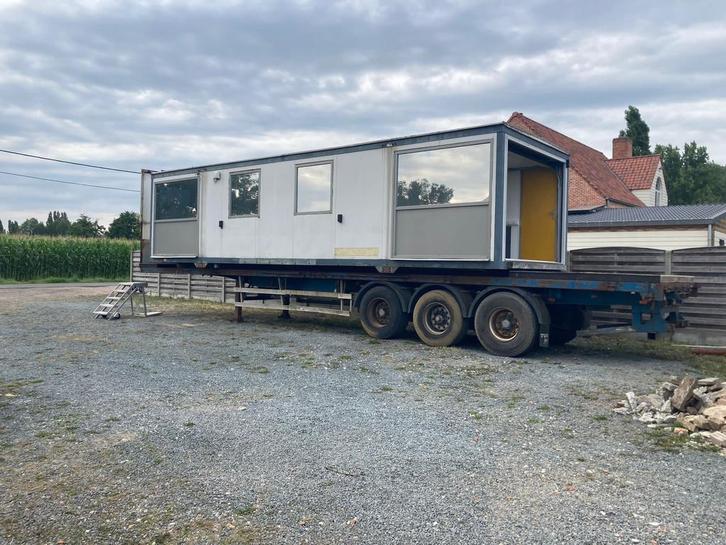 Bureelcontainer op trailer, Caravans en Kamperen, Stacaravans, Ophalen