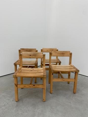 Vintage Brutalist Edvin Helseth Pine chairs Stange Bruk 1960 beschikbaar voor biedingen