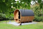 Barrel buiten sauna inclusief opbouw op locatie, Sport en Fitness, Ophalen of Verzenden, Nieuw, Fins of Traditioneel, Complete sauna
