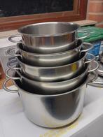 8 stuks potten en pannen inox 18-10 en tefal, Huis en Inrichting, Keuken | Potten en Pannen, Ophalen, Inox