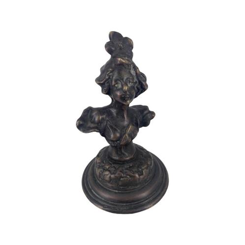 Kleine bronzen buste uit het einde van de 19e eeuw op kopere, Antiek en Kunst, Antiek | Brons en Koper, Brons, Ophalen of Verzenden