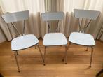 retro formica stoelen wit en bruin, Huis en Inrichting, Stoelen, Vijf, Zes of meer stoelen, Ophalen, Overige kleuren
