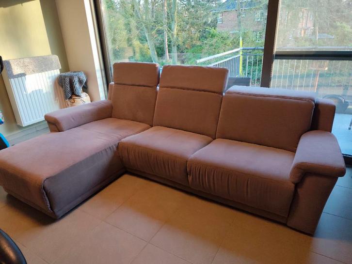 Zéér mooie zetel met lounge, Huis en Inrichting, Zetels | Complete zithoeken, Stof, Ophalen