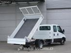 Iveco Daily 35C16 3.0L Kipper met Kist Dubbel Cabine Dubbell, Auto's, Stof, Gebruikt, Euro 6, 4 cilinders