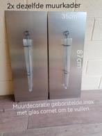 Muurdecoratie in inox met glas cornet, Enlèvement, Comme neuf