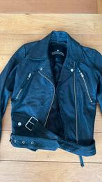 Zwarte lederen  jas., Kleding | Dames, Zwart, Zo goed als nieuw, Maat 36 (S), Ophalen