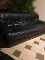Salon en cuir noir, Trois personnes, Banc droit, Enlèvement, Utilisé