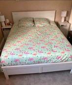 Prachtig wit houten bed 140/200 LeenBakker sommier+matras, Huis en Inrichting, Ophalen, Zo goed als nieuw
