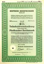 Deutsche Industriebank (IKB) 1939, Ophalen of Verzenden, 1920 tot 1950, Obligatie of Lening