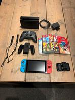 Nintendo Switch met 6 spellen en extras, Games en Spelcomputers, Spelcomputers | Nintendo Switch, Ophalen, Zo goed als nieuw