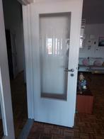 Deur met raam, Doe-het-zelf en Bouw, Deuren en Vliegenramen, Ophalen, Gebruikt, Minder dan 80 cm, Binnendeur