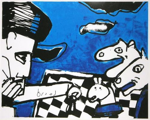 Herman Brood - "Chess", Antiek en Kunst, Kunst | Litho's en Zeefdrukken, Verzenden