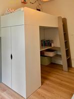 Hoogslaper met bureau en kast b95xl205xh182, Ophalen, Gebruikt, Hoogslaper