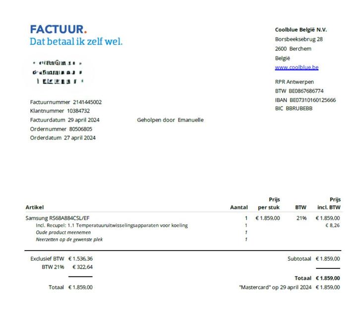 Koelkast Diepvriezer, Elektronische apparatuur, Koelkasten en IJskasten, Zo goed als nieuw, Met aparte vriezer, 200 liter of meer