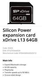 SP Xdrive 64GB voor macbook. nieuw, TV, Hi-fi & Vidéo, Photo | Cartes mémoire, Neuf, Enlèvement ou Envoi, Silicon power, Autres