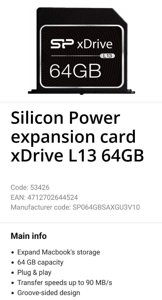 SP Xdrive 64GB voor macbook. nieuw, Audio, Tv en Foto, Foto | Geheugenkaarten, Nieuw, Overige typen, 64 GB, Overige, Ophalen of Verzenden