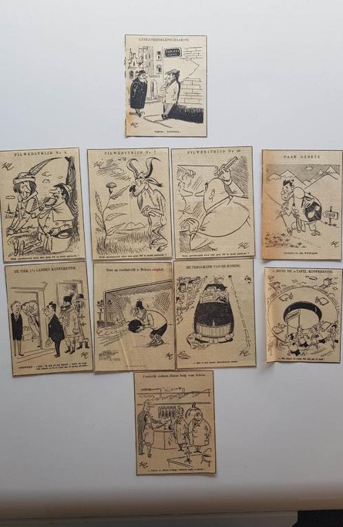 36 Pil cartoons uit De standaard van 1957-1983, Verzamelen, Stripfiguren, Gebruikt, Plaatje, Poster of Sticker, Ophalen of Verzenden