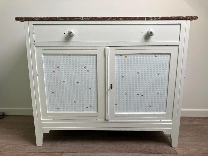 Commodekast met marmerenblad, Kinderen en Baby's, Kinderkamer | Commodes en Kasten, Gebruikt, Kast, 105 cm of meer, 100 cm of meer