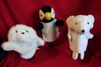 set handpoppen ijsbeer en witte zeehond (pinguin=verkocht), Kinderen en Baby's, Ophalen of Verzenden, Gebruikt