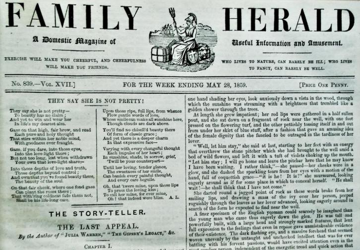 Family Herald: A Domestic Magazine ... - 1859/60 - Weekblad, Boeken, Tijdschriften en Kranten, Gelezen, Krant, Ophalen of Verzenden