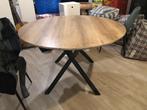 Ronde eettafel diameter 1m20 stalen poten in nieuwstaat, Huis en Inrichting, Tafels | Eettafels, 100 tot 150 cm, 100 tot 150 cm