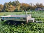 Aanhangwagen dubbelas 3m x 1m50, Ophalen of Verzenden, Gebruikt