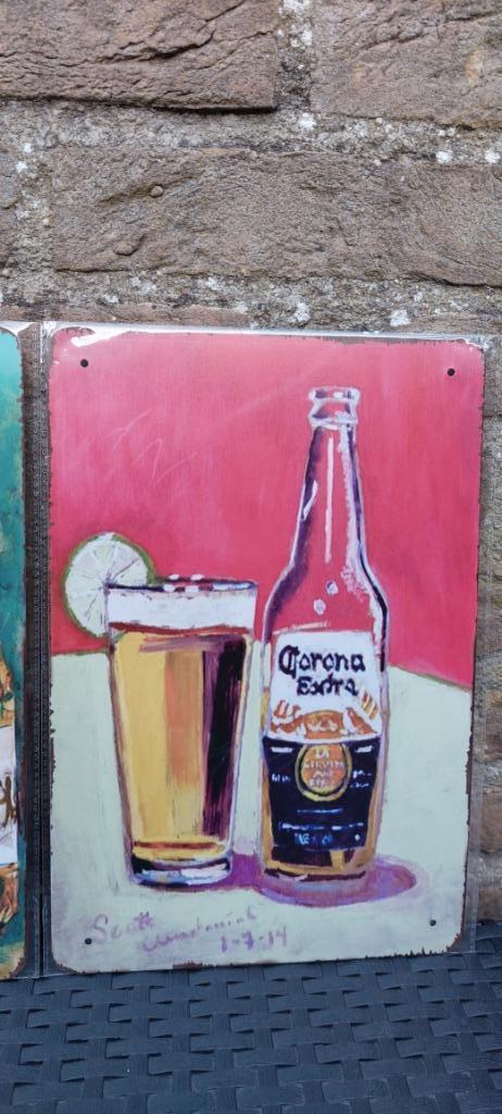 Panneau publicitaire Corona Cerveza (n 9), Collections, Marques de bière, Neuf, Panneau, Plaque ou Plaquette publicitaire, Autres marques