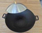 Wokpan + deksel, Huis en Inrichting, Keuken | Potten en Pannen, Ophalen, Gebruikt, Gietijzer, Wok