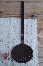 Oude Franse bruin emaille schuimspaan, Ophalen of Verzenden