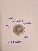 Nepal 1/2 mohar  1911/14 AG MOOI!!geres 123456, Ophalen of Verzenden
